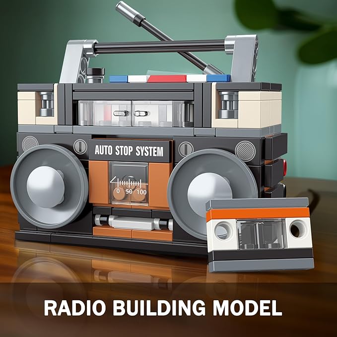NUTCRACKER Game Console Computer Radio Building Set - Nostalgic 80s Vintage Collectible Model Home Office Decor Retro Toy Building Set Easter Birthday Gifts for Adult Girls Boys 14+ (552 Pieces)