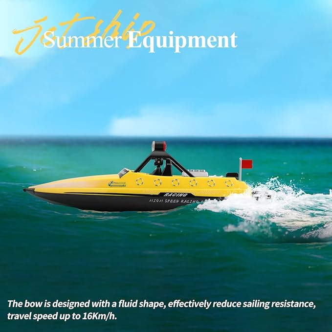 GoolRC RC Jet Boat WLtoys WL917 16km/h High Speed Remote Control Boat 2.4Ghz RC Jet Toys Storage Bag Led Lights Gift for Teens Adults