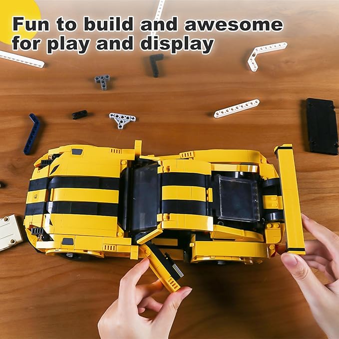 Mould King 10046 Supercar Building Block Kits Dodge Viper Car Model Building Sets MOC Car Gift for Kids/Adult Collections Enthusiasts 1236 Pieces
