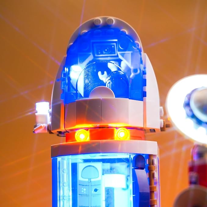 VONADO Remote Control LED Light Compatible with Lego Mars Space Base and Rocket 42605 (Lights Only No Models) RC Creative Lighting Set Accessories Compatible with Lego 42605 Building Set