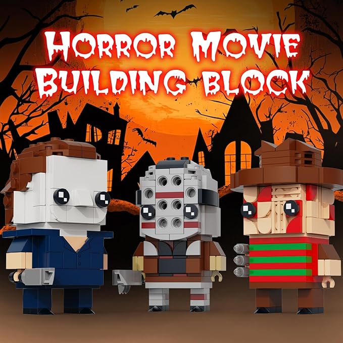 Halloween Horror Figures Building Block Set Action Figure Compatible with Lego Brick with Michael Jason &amp Freddy Horror Haunted Figure Building Kit by Horror Films Halloween Toys Decor(440PCS)