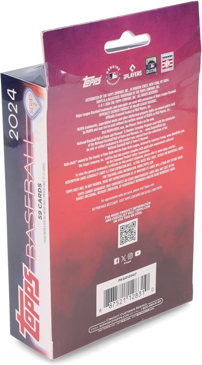 MLB 2024 Topps Baseball Series 2 Hanger Pack | 59 Cards Per Pack