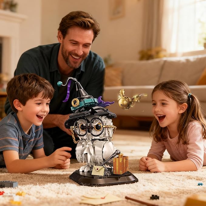 Owl Animal Building Set for Kids Collectible Magic Bird Model Toys Compatible with Lego Animal for Adults Creative Home Decor and Office Art Gifts Toys for Boys and Girls Aged 8+