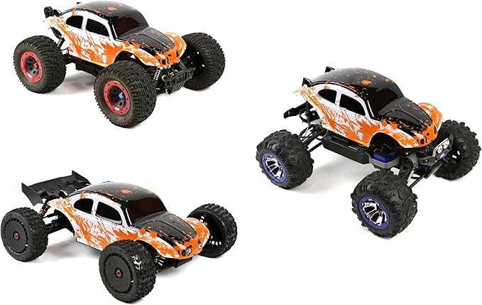 SummitLink Custom Body Compatible for 1/10 1/8 Scale RC Car or Truck (Truck not Included) (Muddy Orange Over White/Black)