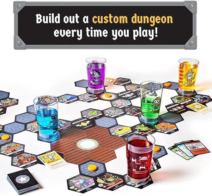 Rollacrit Heroes of Barcadia Board Game – Battle Monsters and Gain Loot with the Liquid Life System