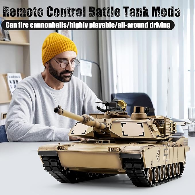 RC Tanks US M1A2 Abrams Army Tank HengLong 1:16 2.4ghz Remote Control Tank Vehicles with Sound &amp Light for Ages 14+