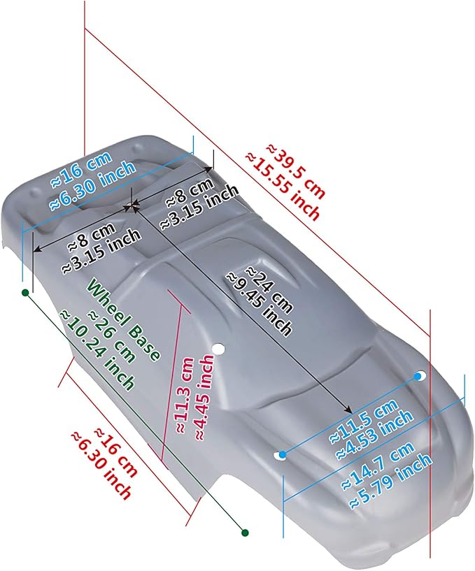 SummitLink Custom Body Muddy Blue Over Black Compatible for 1/10 Scale RC Car or Truck (Truck not Included) R-BB-01
