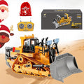 Construction Rc Set of 4 Alloy Rc Semi Truck with Trailer and Excavator 360 Rotation Realistic Engineering Design Remote Control Construction Vehicles Equipment with Lights and Sounds (Bulldozer)