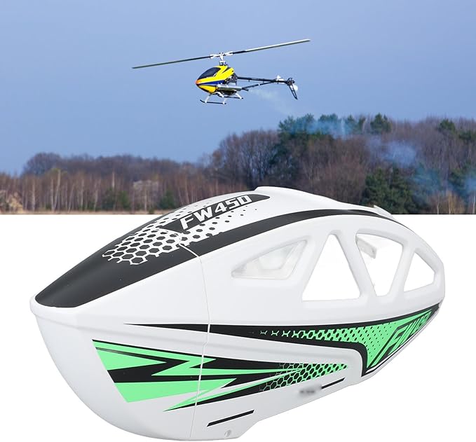 Alomejor RC Helicopter Canopy Cover Anti Crack Enhancedfor Flywing FW450 V3 (White)