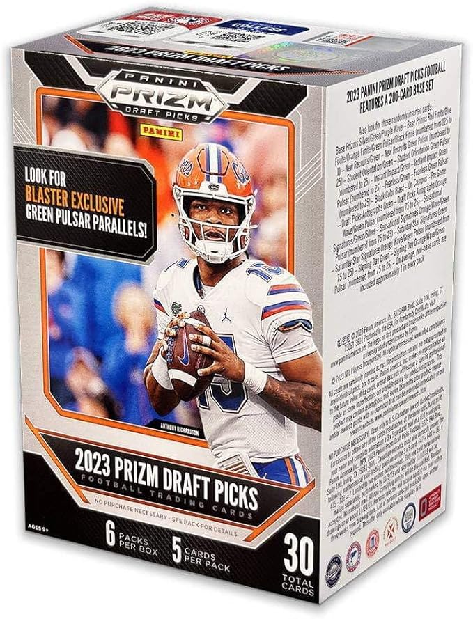 2023 Prizm Draft Picks Football Blaster Box 6 Packs Per Box and 5 Cards Per Pack Factory Sealed