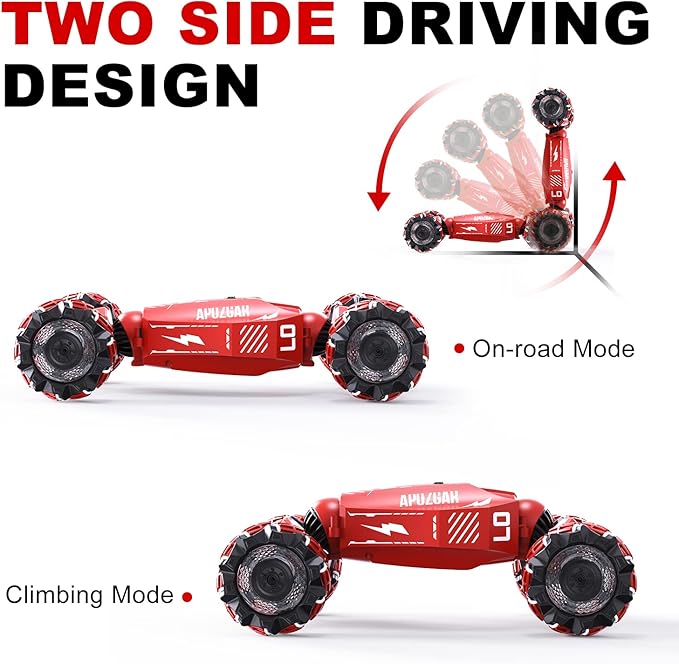 Upgraded Hand Gesture Sensing RC Stunt Car with Lights Music Spray Drift Hand Gesture RC Car 360° Spins All Terrains Hand Controlled Truck Toys for 6 7 8 9 10 Year Old Boys