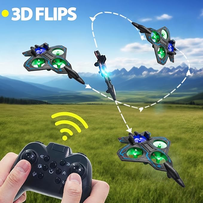 Remote Control Airplane RC Plane for Kids Adults Easy to Fly 2.4GHz RC Fighter Jet Model Plane Durable Foam Glider Aircraft for Beginners with Long Flight Time - Best Gift Toy