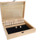 WE Games 12 Number Shut The Box Board Game- Natural Wood Box with Lid