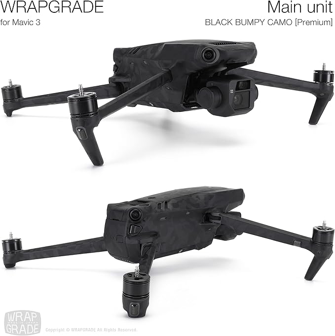 WRAPGRADE Skin Compatible with DJI Mavic 3 Pro (Black Bumpy CAMO)