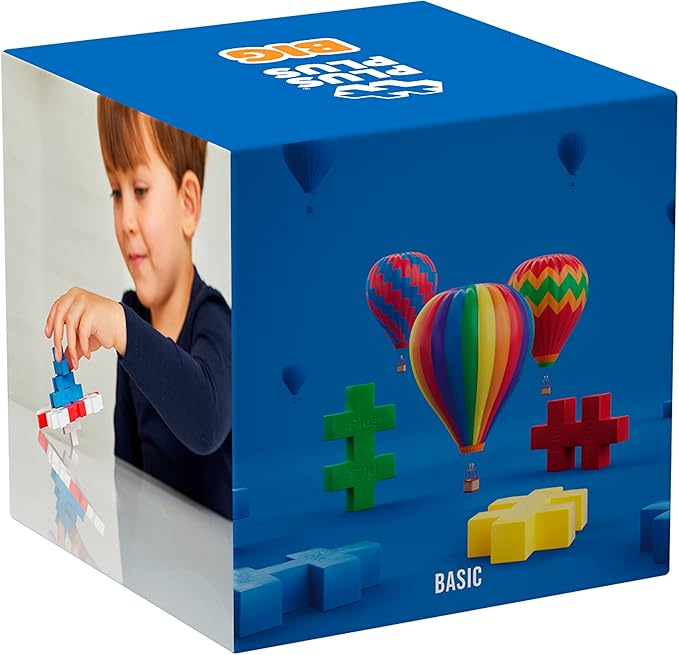 PLUS PLUS BIG - Open Play Set - 100 Piece - Basic Color Mix Construction Building Stem Toy Interlocking Large Puzzle Blocks for Toddlers and Preschool