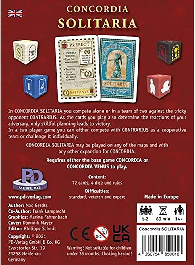 Rio Grande Games Concordia Solitaria Expansion: Solo &amp 2-Player Board Game Strategy