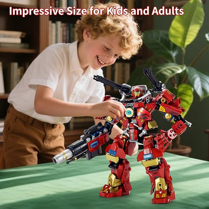 City Iron Warrior Mecha Building SetsMech Armor Building Blocks Model KitsRobot Action Figure Toy Playset for Kids for Boys and Adults Age 6 8 10 14