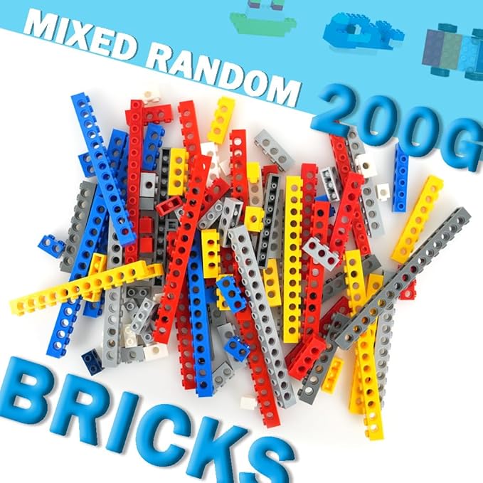 MALEKO Technical Parts Building Blocks Pieces Bulk Gears Beams Pins Liftarms Random EV3 Replacement Accessories Compatible with Major Car Parts