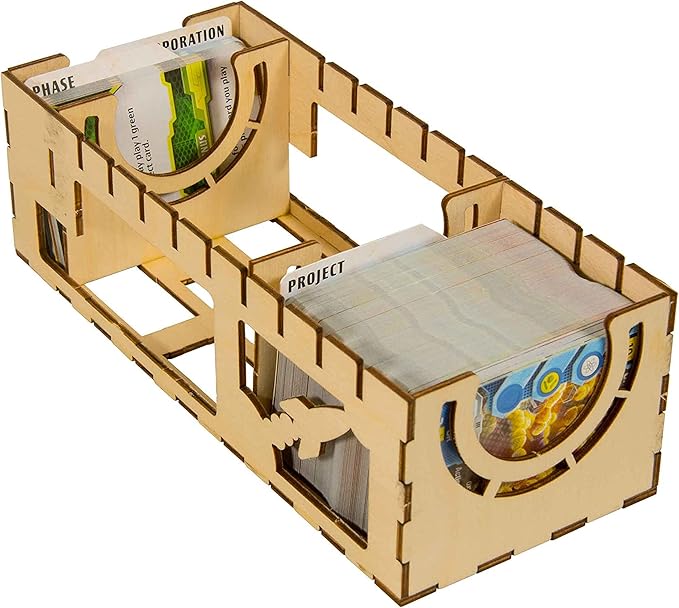 The Broken Token Game Organizer Compatible with Terraforming Mars: Ares Expedition - Wooden Game Organizing Box with Multiple Trays