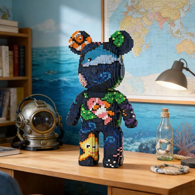 Underwater World Bear Building Blocks (7000 PCS) 3D Micro Animal DIY Bear Building Blocks for Adults &amp Teenager Creative Toys Ideal Gift for Family &amp Friends