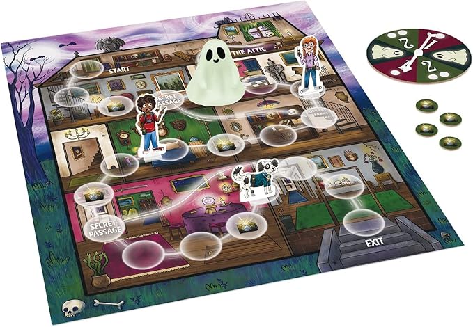 Peaceable Kingdom Ghost in The Attic - Cooperative Board Game for Family Game Night – Unique Glow-in-The-Dark Board Game - Great for Kids Ages 5 &amp Up