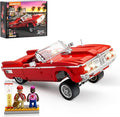 Low Rider Big Red Car Building Bricks Set - Street Fusion Vehicle Engineering Lighting Model Modular Collection Kit 969 Pcs for Adults &amp Teens &amp Car Lovers