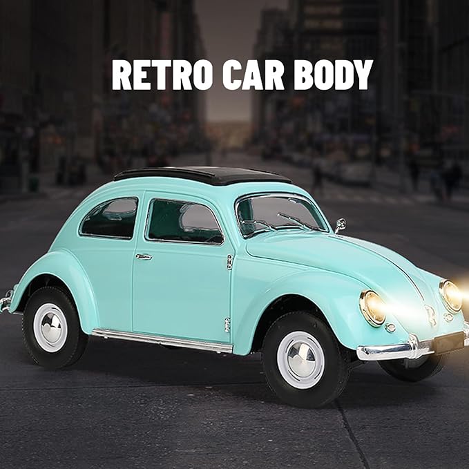 Remote Control Car 1:16 Scale Classic Model Toys Car for Kids 4CH Full Scale Toy Rear Wheel Drive LED High Beam 1950 Model Toys Birthday for Boys Girls
