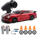 RC Drift Car 1:24 Scale Remote Control Cars Vehicle for Kids 2.4GHz 20KM/H 4WD High Speed RC Cars with LED Light Two Batteries &amp Drifting Tires Racing Sport Toy Car for Adults Boys Girls 8602RD