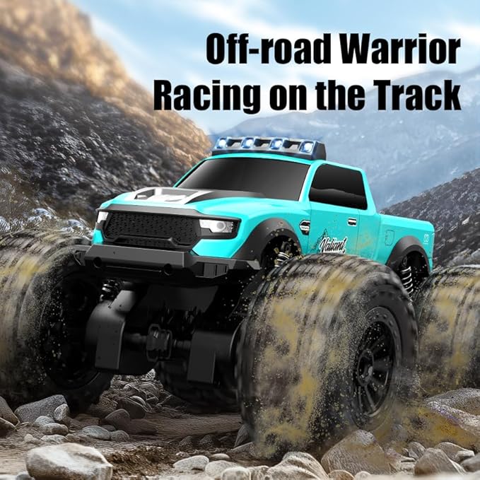 Rock Crawler RC Truck 4x4 Off Road Waterproof 2.4Ghz Amphibious Remote Control Monster Truck with 2 Batteries Dual Motors All Terrain RC Cars Toys for 8-12 Year Old Boys Birthday