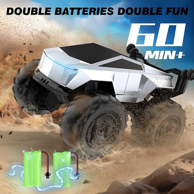Blasland Remote Control Car 1:16 4WD Waterproof RC Monster Truck 2.4GHz All Terrain Amphibious RC Stunt Cars 360° Rotating Pick-up Truck Car Toys Gifts for Boys Age 6 7 8 9 10 11 12