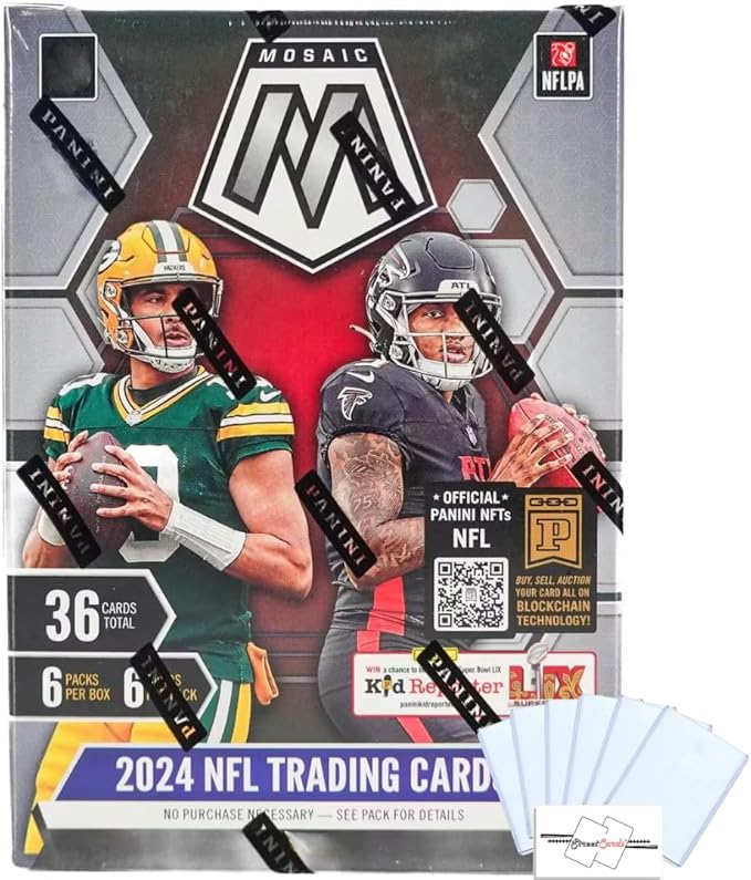 2024 Mosaic Football Blaster Box with 36 Total Trading Cards + 6 Toploaders + StreetCards Magnet!