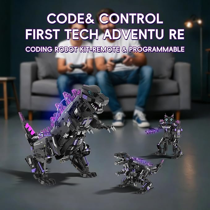 5 in 1 STEM Robot Building Blocks Sets APP &amp Remote Control Robotic Kits 5 in 1 Tyrannosaurus Rex/Triceratops/Monster/Crocodile/Robot Toys Creative Model Gift for Adults Teens 953 PCS