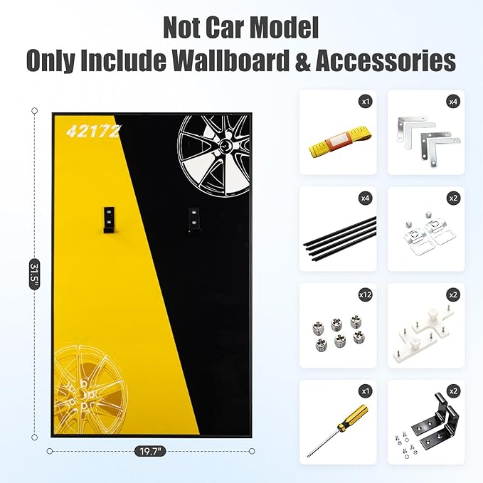 Kyglaring Display Wallboard Compatible with Lego Technic Ferrari Model Car Kit Building Set 42172