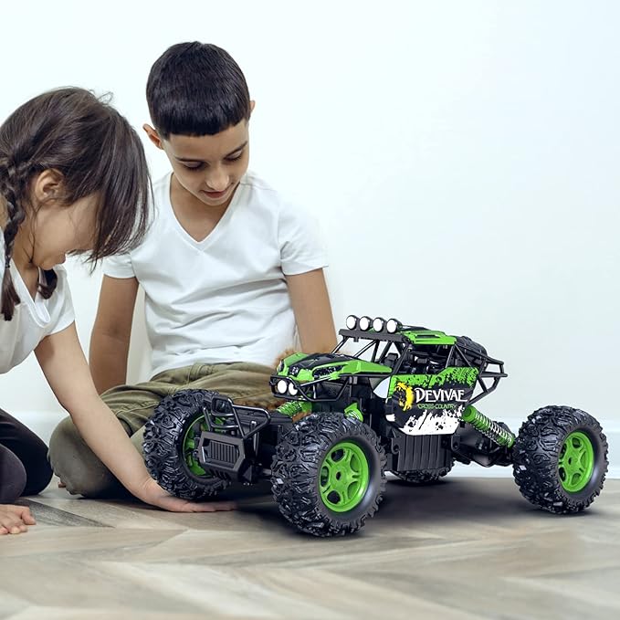CROBOLL 1:12 Large RC Cars for Boys with Upgraded Lifting Function 2.4GHz 4WD Remote Control Car Toy Gifts 20km/h Monster Truck for Kids All Terrain RC Truck for 60Min Play(Green)
