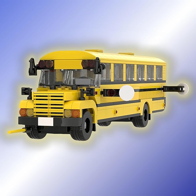 Yellow School Bus Building Blocks Kits City School Toy Set Mini Toy Block Car Bedroom and Living Room Decorations 635 Pcs Gift for Car Lovers