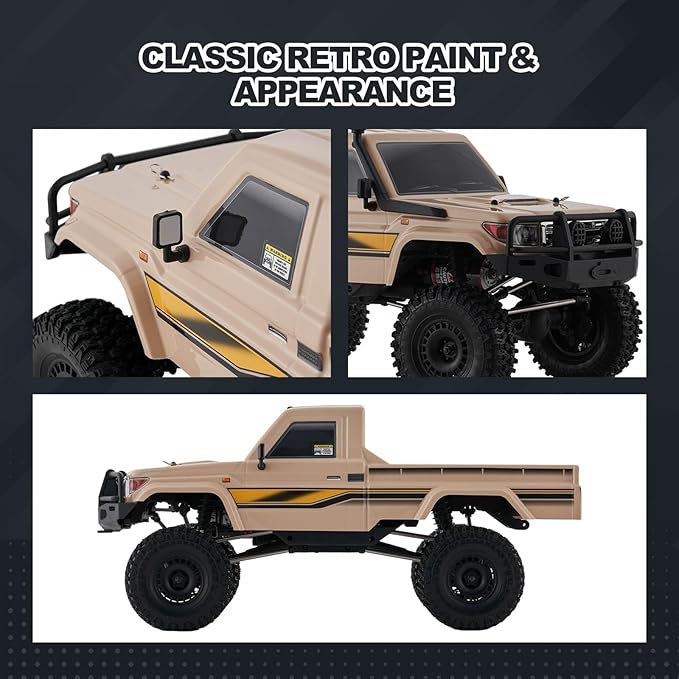 EAZYRC YKHOBBY 1/10 Scale 4X4 RC Rock Crawlers- LC79 Style 4WD Off-Road RC Rock Trucks Manual Diff Locks 2-Speed Transmission Upgradeable Brushed Motor 4WD Off-Road RS for Adults &amp Teens