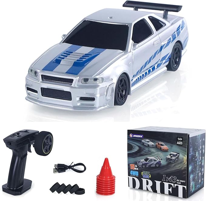 TOUCAN RC HOBBY 1/43 RC Racing Car R34 Radio Controlled High Speed Drift Vehicle 4WD RTR Mini Car 2.4G Radio Battery Gifts for Ages 14+