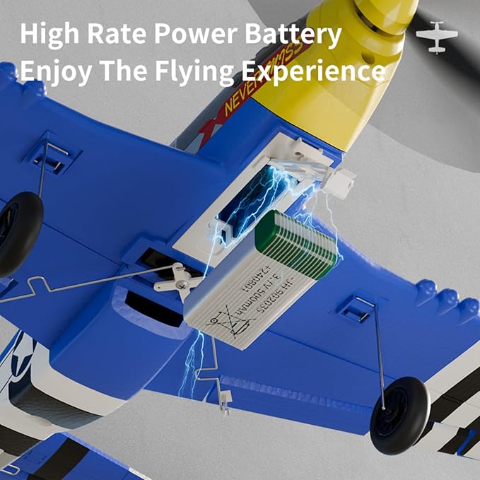 jaming RC Plane 4 Channel P-51D Mustang Fighter for Adults and Kids4 Channel Remote Control Airplane RTF with 6-Axis Gyro3D Aerobatics2.4GHz Radio Controlled Aircraft for Beginners