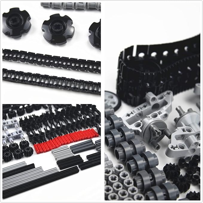 1533 PCS Technical Parts Building Block Accessories Vehicles Gears Cross Axles Wheels Connector Pieces Set Chain Link Pin Joint Shock Absorber MOC Toys