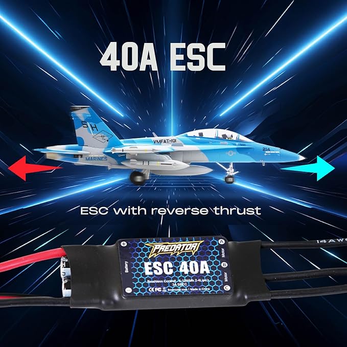Fms Rc Jets 64mm F-18（SIM） Hornet EDF Fighter Jet Rc Airplanes for Adults Remote Control Planes PNP(NO Transmitter Batteries and Charger)
