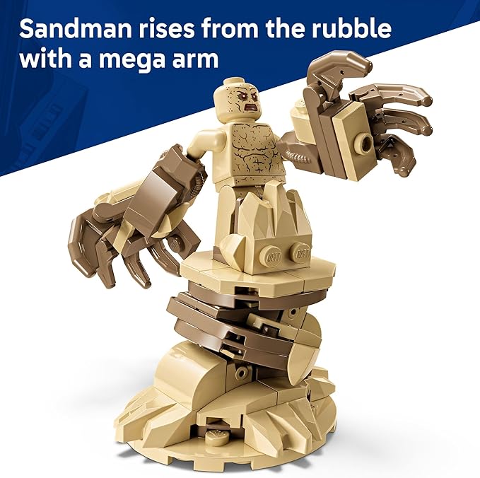 LEGO Marvel Epic Battle: Spider-Man vs. Sandman Building Toy for Boys &amp Girls - Super Hero Playset W/Venom Sandman &amp Spider-Man Minifigures - Gift Idea for Birthdays - Ages 9+ - 76334