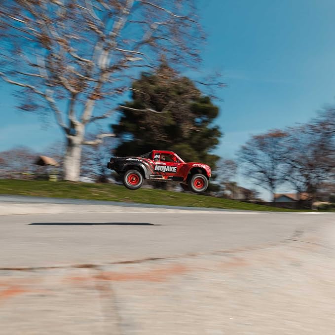 ARRMA RC Truck Mojave GROM 4x4 SMART Small Scale Desert Truck RTR (with Battery and Charger Included) Red/Black ARA2104T1