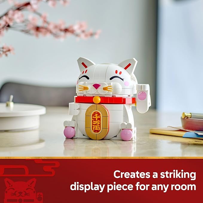 LEGO Lucky Cat Building Toy for Girls &amp Boys - Smiling Cat W/Waving Paw Function for Kids Ages 9+ - Home Decor for Spring Festival &amp Chinese New Year Celebrations - Gift Idea for Birthdays -