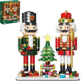 Christmas Nutcracker Building Set with Light - 2 Soldiers Light-Up Christmas Tree Wreath Snowman Sleigh &amp Train - Compatible with Xmas Gifts for Adults (797PCS)