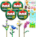 Zuru Max Floral Set for Kids - Bundle with Buildable Daisy Iris Perscicaria and Lavender Flower Bricks Plus Tattoos More | Zuru Max Flower Collection Brick Building Kit