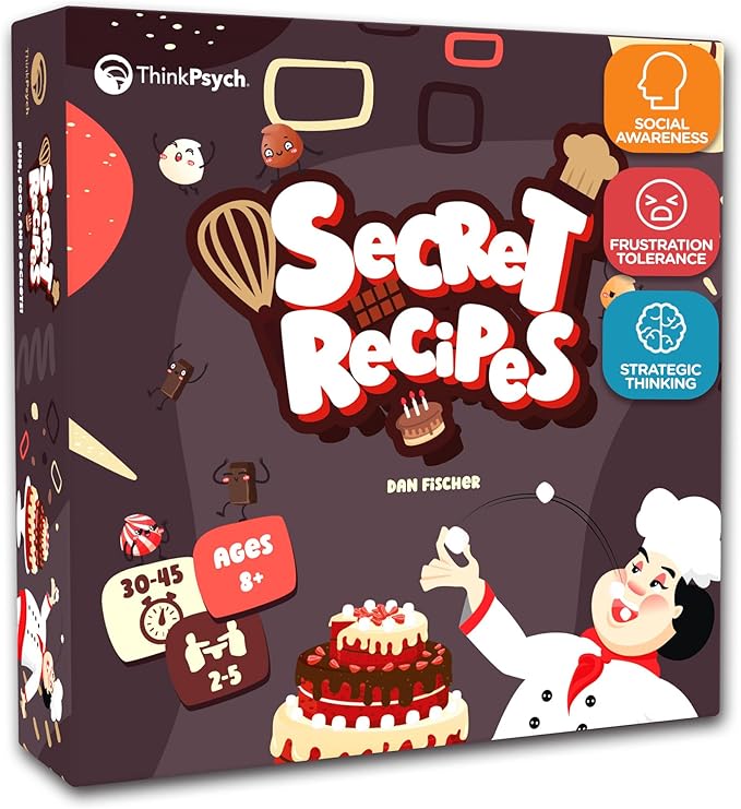 ThinkPsych Secret Recipes - The Sneaky Baking Game for The Whole Family - 2-5 Players - Family Board Games for Kids and Adults - Ages 9+