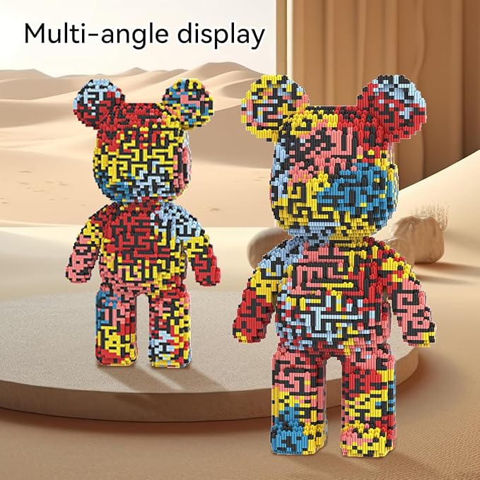 DAHONPA Maze Pattern Bear Micro Building Blocks Set (7250 Pieces) Bear Bricks Set Creative Home &amp Office Decor Gift for Adults and Kids