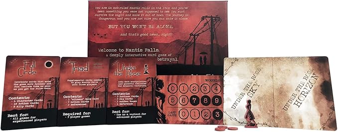 Mantis Falls Board Game – Deep Strategy Hidden Traitor Game for 2–3 Players Psychological Deduction &amp Betrayal 60–90 Minutes Ages 14+ Premium Card Quality Plastic-Free Components