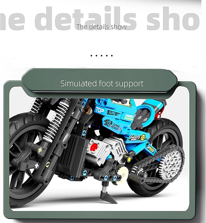Techno-Mechanical Motorcycle Building Blocks Set STEM Education Learning Toys Creative DIY lego Racing Blocks Collectible Models Surprise Gift for Children 8-14 Years Old 469 Pcs