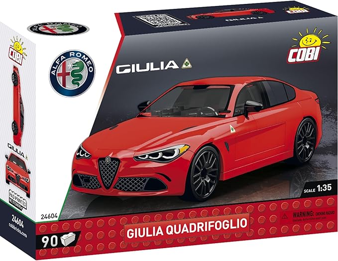 COBI Alfa Romeo Giulia Quadrifoglio Vehicle Red Building Set 90 Pieces